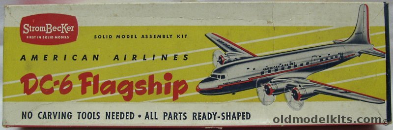 Strombecker Douglas DC-6 Flagship - American Airlines- 13.5 inch Wingspan Solid Wood Model, C-36 plastic model kit